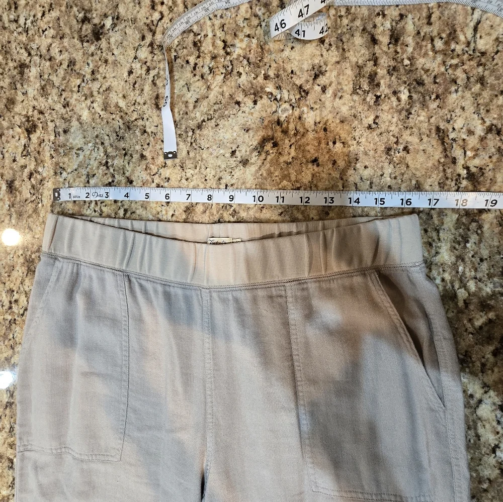 Faherty AIRLIE PANT in STONE Linen Blend Women's Size Medium - Picture 9 of 11